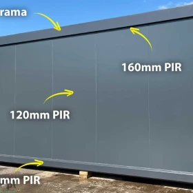 Kontener biurowy, nowoczesny 46,5m2 - całoroczny, RAMA, płyty PIR