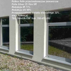 35 Xtra SR -Folia przeciwsłoneczna zewnetrzna do oklejania szyb- Folia z redukcja IR 77%, UV 99%, przepuszczalność światła 30 %-Folkos folie Warszawa