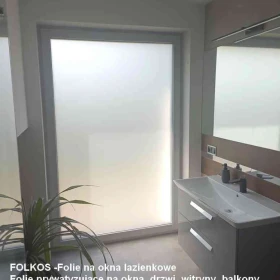Folie matowe mrożone , mleczne, szron ...Usługa oklejania szyb Warszawa Mokotów, Ochota, Ursynów...Folkos folie MROŻONY MAT