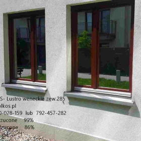 Okno weneckie Warszawa- szyba wenecka, folie weneckie- Lustro weneckie - folie z usługą oklejania szyb Warszawa -Lustro T275, T07, lustro 285...