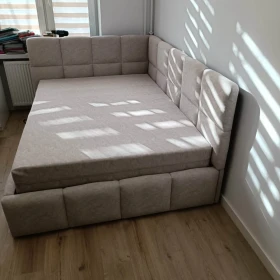 180x200 Łóżko tapicerowane narożne bufiaste , pojemnik