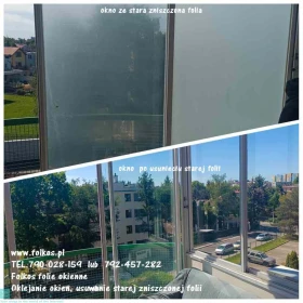 Usługa usuwania folii z szyb, okien ,witryn Warszawa - Zrywanie folii naklejek, usuwanie kleju, mycie szyb Warszawa - USŁUGA 