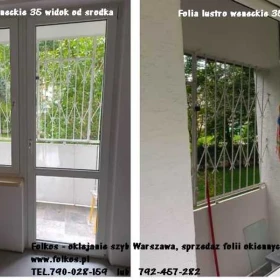 Folie weneckie Warszawa - Folia lustro weneckie do oklejania szyb-Widzisz nie będąc widzianym-Folkos folie weneckie Warszawa -T07, T275,T20, Lustro285