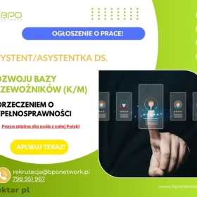 Asystent/Asystentka ds. Rozwoju Bazy Przewoźników z orzeczeniem o niepełnosprawności - praca zdalna cała Polska