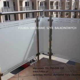 Folie matowe na szklane balkony- oklejamy szyby balkonowe folią matową- Folia matowa na BALKON Warszawa -Usługa oklejania szyb