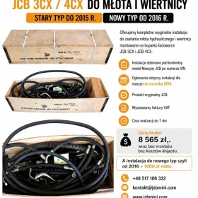 Instalacja hydrauliczna JCB 3CX / 4CX do młota i wiertnicy – stary typ do 2015 r. / nowy typ od 2016 r.