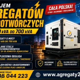 AGREGATY PRĄDOTWÓRCZE DO 700 kVA  - WYNAJEM - USŁUGI