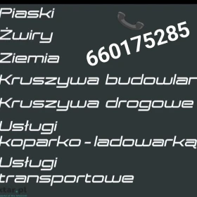 Sprzedaż transport piasek kamień kruszywa Rzeszów Świlcza tel 660175285