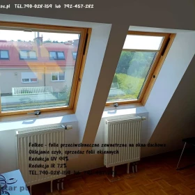 Folie przeciwsłoneczne na świetliki dachowe - folie zewnetrzne na okna, drzwi witryny...Usługa oklejania Warszawa i okolice Folkos folie przeciwsłonec