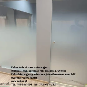 Folie gradientowe FOLKOS Warszawa- folie do oklejania szyb -folie dekoracyjne wzory 123, 120, 130, 140, 142, 880, mgła, perła- sprzedaż, montaż Folkos
