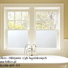 Folie na okna łazienkowe - folie prywatyzujące na okno w łazience - Usługa oklejania okien łazienkowych -Folkos folie okienne Warszawa  TEL.790028159