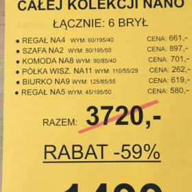 KOLEKCJA MEBLI MŁODZIEŻOWYCH NANO - SUPER CENA!