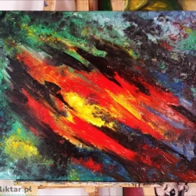 Obraz abstrakcyjny „Kompozycja Abstrakcyjna” – 80 × 60 cm