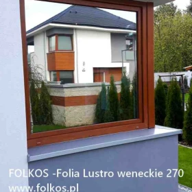 Folia lustro weneckie -folie z usługą oklejania szyb Warszawa i okolice- Folie weneckie na drzwi, okna, witryny...Oklejamy okna folią wenecką Folkos