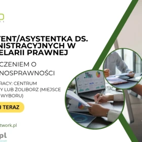 Asystent/Asystentka ds. administracyjnych z orzeczeniem o niepełnosprawności w kancelarii prawnej - praca w Warszawie